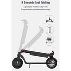 X8 Outdoor Waterproof Foldable Electric Scooter with 10 inch Vacuum Tires & LCD Display & LED Lights & 10AH Lithium Battery, Load-bearing: 20-100kg (Black), EU