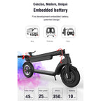 X8 Outdoor Waterproof Foldable Electric Scooter with 10 inch Vacuum Tires & LCD Display & LED Lights & 10AH Lithium Battery, Load-bearing: 20-100kg (Black), EU