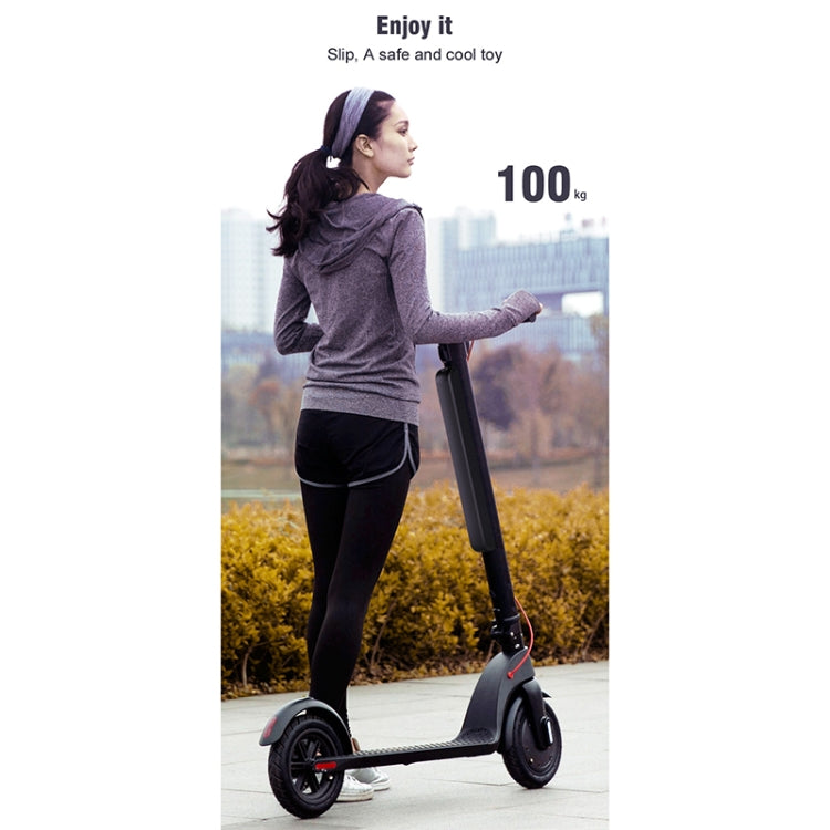 X8 Outdoor Waterproof Foldable Electric Scooter with 10 inch Vacuum Tires & LCD Display & LED Lights & 10AH Lithium Battery, Load-bearing: 20-100kg (Black), EU