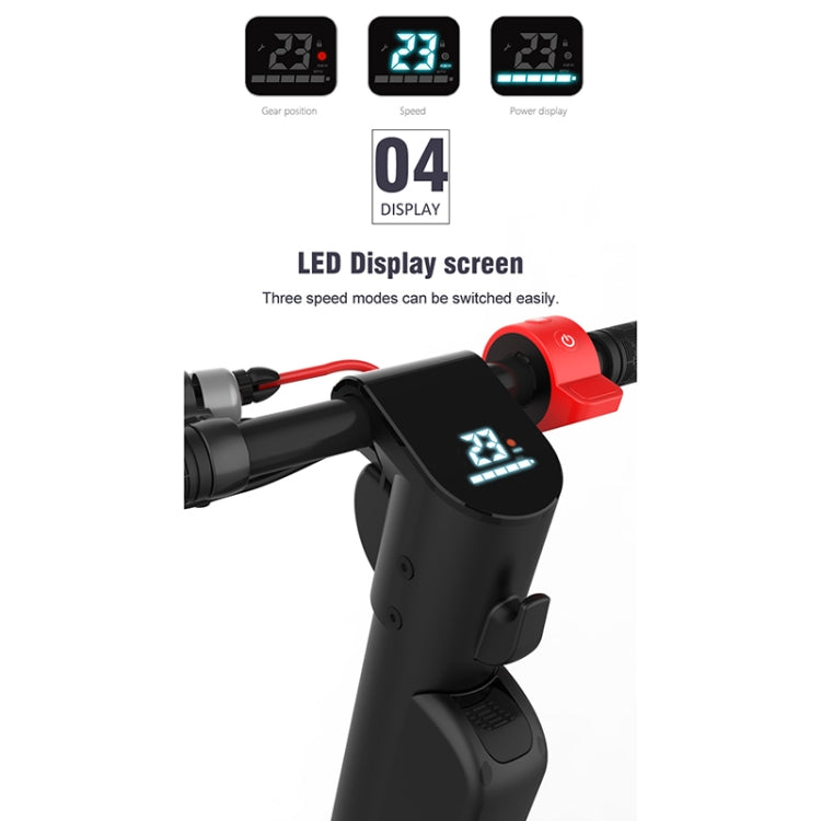 X8 Outdoor Waterproof Foldable Electric Scooter with 10 inch Vacuum Tires & LCD Display & LED Lights & 10AH Lithium Battery, Load-bearing: 20-100kg (Black), EU