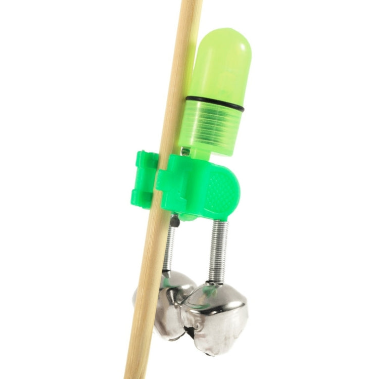 10 PCS Fishing Accessory Twin Bells Clip Fishing Bite Alarm with LED Night Light, Fishing Alarm Bells