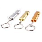 MNL-006 Aluminum Alloy Double Tube High Frequency Whistle Children Outdoor Survival Whistle with Key Ring, 10 PCS Black, 10 PCS Gold, 10 PCS Rose Gold, 10 PCS Silver