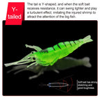 10 PCS 4cm Fishing Soft Bait Lures Popper Poper Baits, Artificial Shrimp, Luminous Shrimp, Pink Shrimp, Green Shrimp, Transparent Shrimp