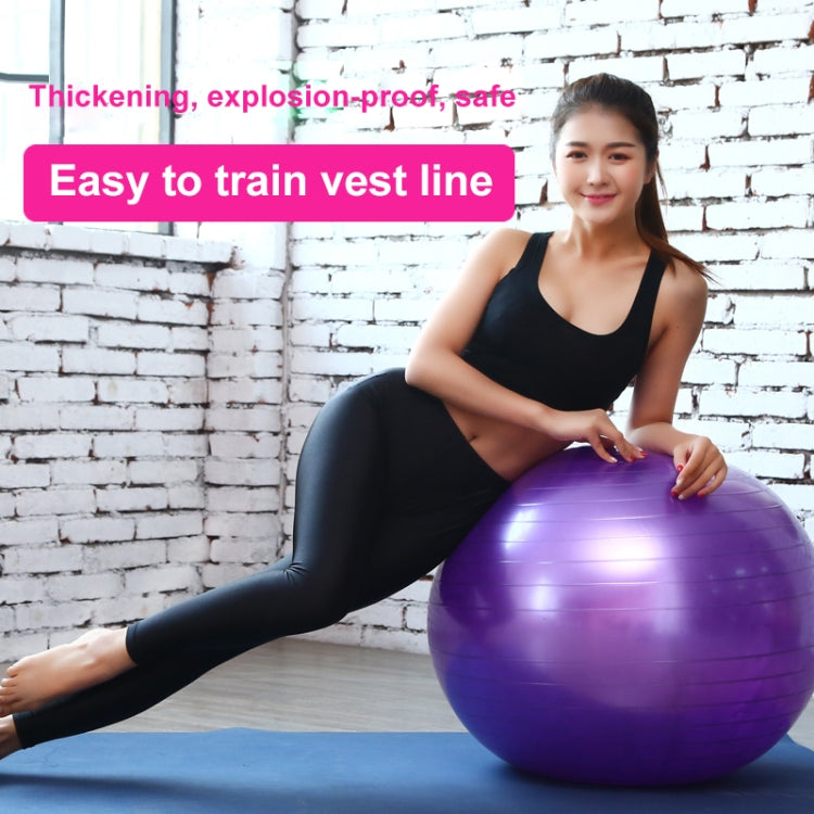 Thickening Explosion-proof Big Yoga Ball Sport Fitness Ball Environmental Pregnant Yoga Ball, Diameter: 55cm, 55cm(Pink), 55cm(Blue), 55cm (Purple)
