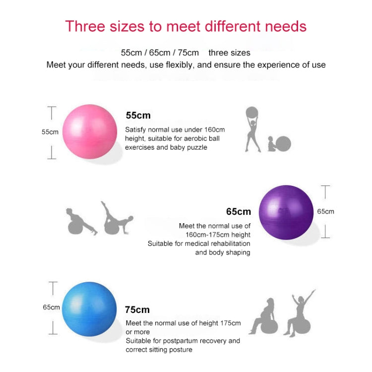 Thickening Explosion-proof Big Yoga Ball Sport Fitness Ball Environmental Pregnant Yoga Ball, Diameter: 75cm, 75cm(Pink), 75cm(Blue), 75cm(Purple)