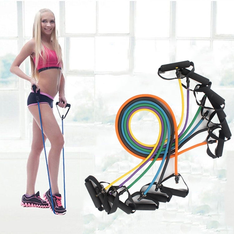 Fitness Exercise Resistance Bands Stretch Elastic Rope Workout Yoga Rally Muscle Training Exercise Rope, Size:5*10*1200mm, Random Color Delivery, Size:5*10*1200mm