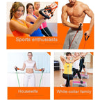 Fitness Exercise Resistance Bands Stretch Elastic Rope Workout Yoga Rally Muscle Training Exercise Rope, Size:5*10*1200mm, Random Color Delivery, Size:5*10*1200mm
