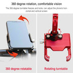 BIKERSAY MP008 Bike Motorcycle Aluminum Alloy Phone Holder Handlebar Clips, MP008(Black), MP008(Red), MP008(Titanium Color)