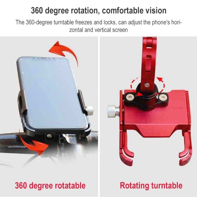 BIKERSAY MP008 Bike Motorcycle Aluminum Alloy Phone Holder Handlebar Clips, MP008(Black), MP008(Red), MP008(Titanium Color)