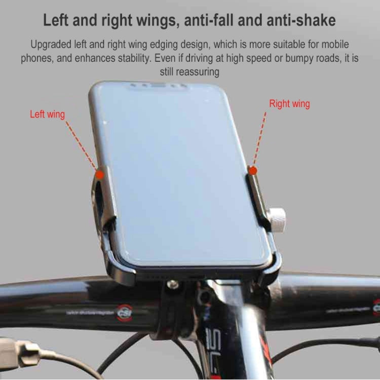 BIKERSAY MP008 Bike Motorcycle Aluminum Alloy Phone Holder Handlebar Clips, MP008(Titanium Color), MP008(Black), MP008(Red)