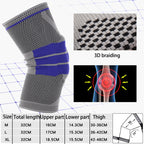Outdoor Fitness Mountaineering Knit Protection Silicone Anti - collision Spring Support Sports Knee Protector, Size: M, Size: M