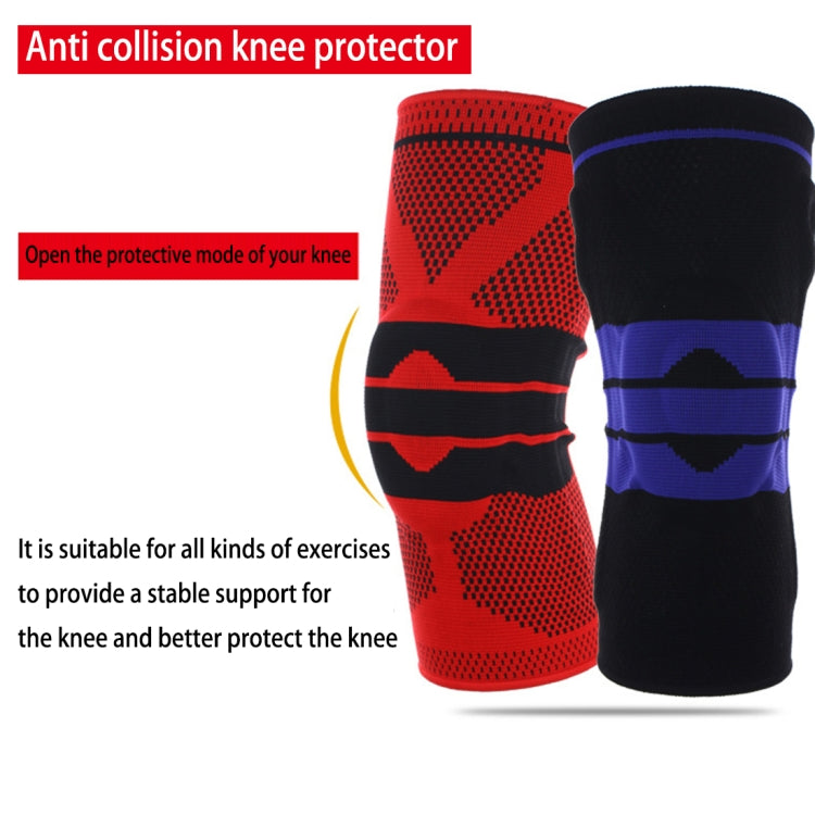 Outdoor Fitness Mountaineering Knit Protection Silicone Anti - collision Spring Support Sports Knee Protector, Size: M, Size: M