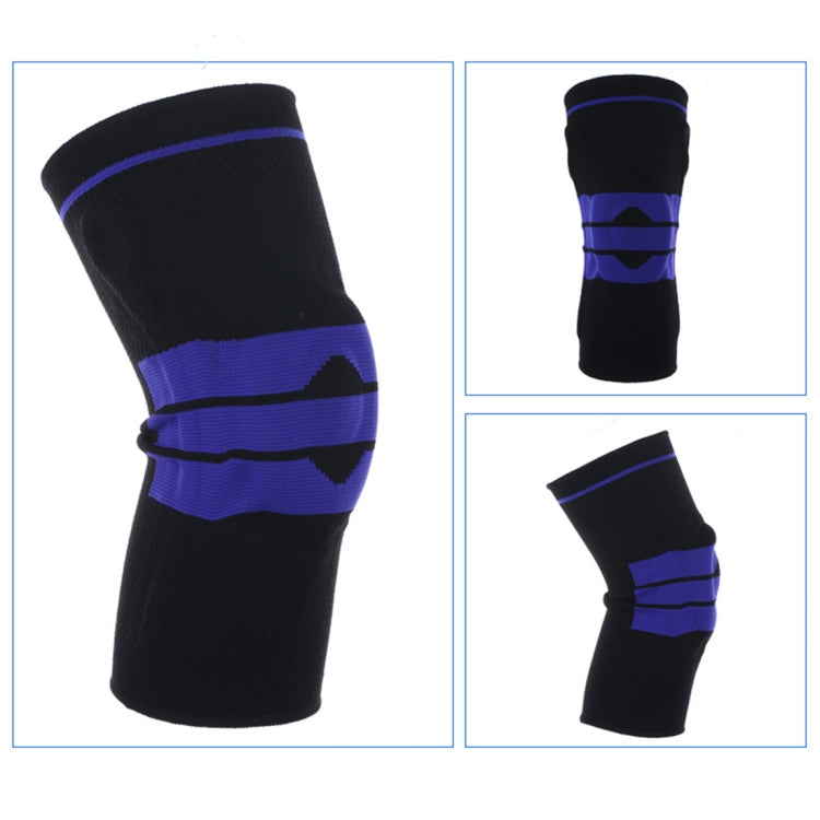 Outdoor Fitness Mountaineering Knit Protection Silicone Anti - collision Spring Support Sports Knee Protector, Size: L, Size: L