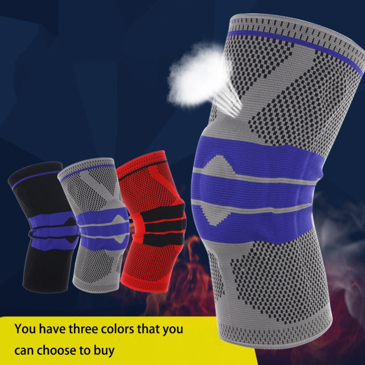 Outdoor Fitness Mountaineering Knit Protection Silicone Anti - collision Spring Support Sports Knee Protector, Size: L, Size: L