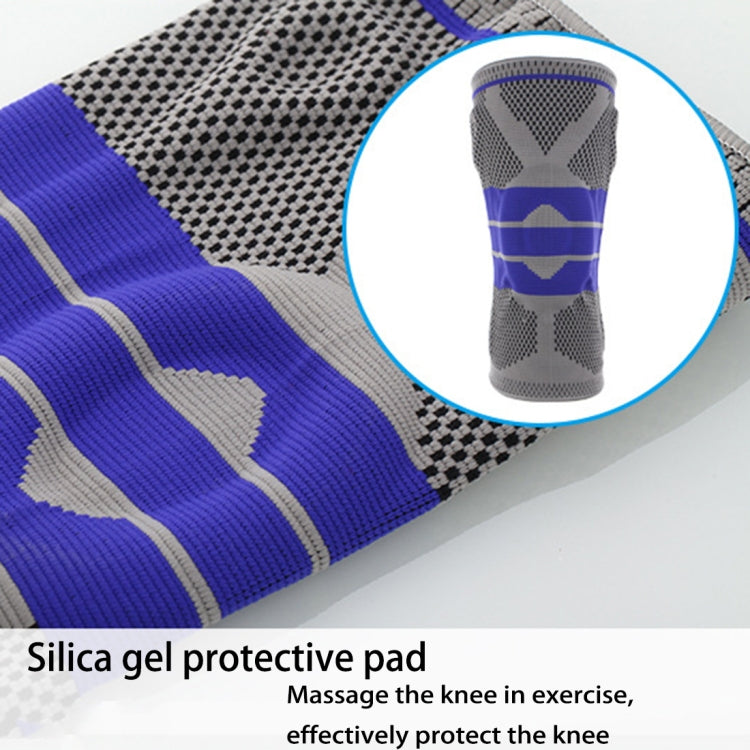 Outdoor Fitness Mountaineering Knit Protection Silicone Anti - collision Spring Support Sports Knee Protector, Size: L, Size: L