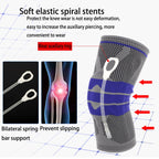 Outdoor Fitness Mountaineering Knit Protection Silicone Anti - collision Spring Support Sports Knee Protector, Size: L, Size: L