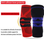 Outdoor Fitness Mountaineering Knit Protection Silicone Anti - collision Spring Support Sports Knee Protector, Size: L, Size: L