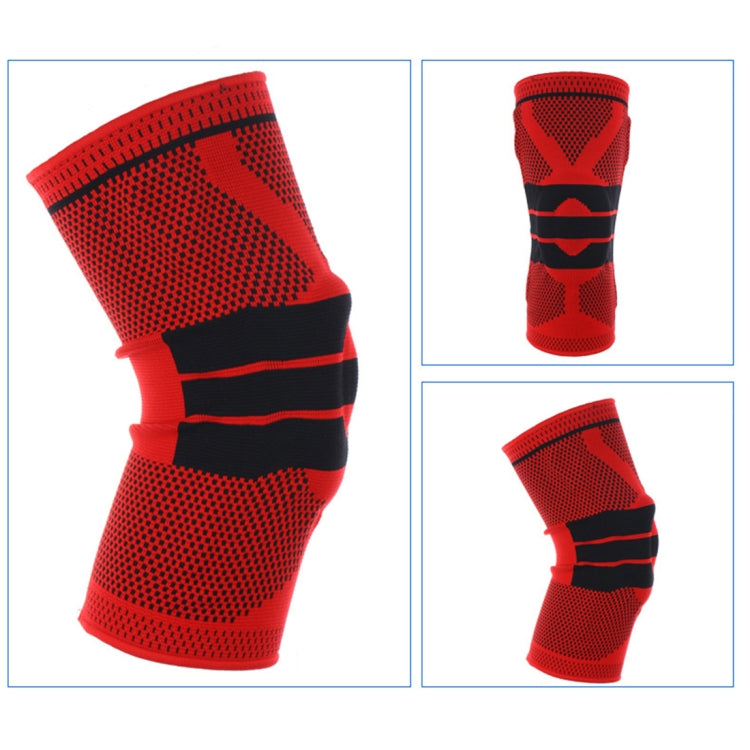 Outdoor Fitness Mountaineering Knit Protection Silicone Anti - collision Spring Support Sports Knee Protector, Size: L, Size: L
