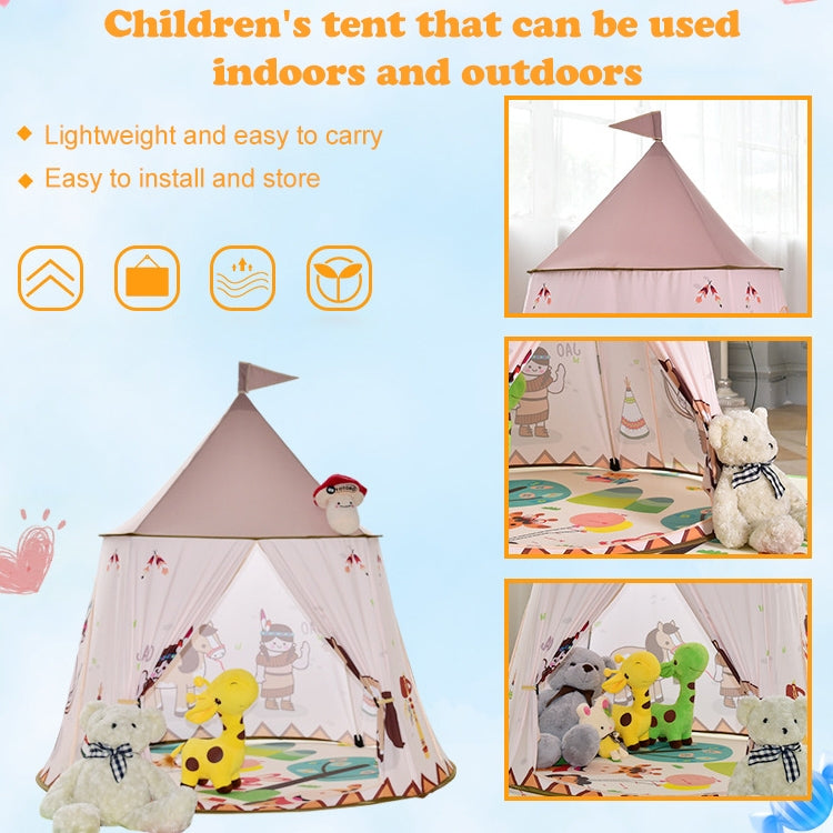 Indian Castle Children Indoor Outdoor Tent Mongolian Yurt Toy House, Indian Castle with Base Cloth