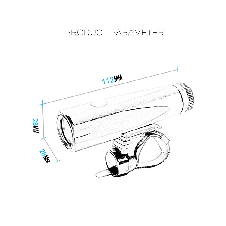 LR-Y1 LED 800LM USB Charging LED Bicycle Headlight Front Lamp with 5 Modes, LR-Y1