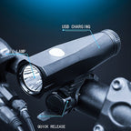 LR-Y1 LED 800LM USB Charging LED Bicycle Headlight Front Lamp with 5 Modes, LR-Y1