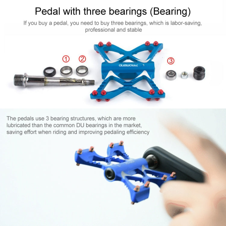 PROMEND PD-M56 1 Pair Mountain Bicycle Aluminum Alloy 3-Bearings Pedals, PD-M56