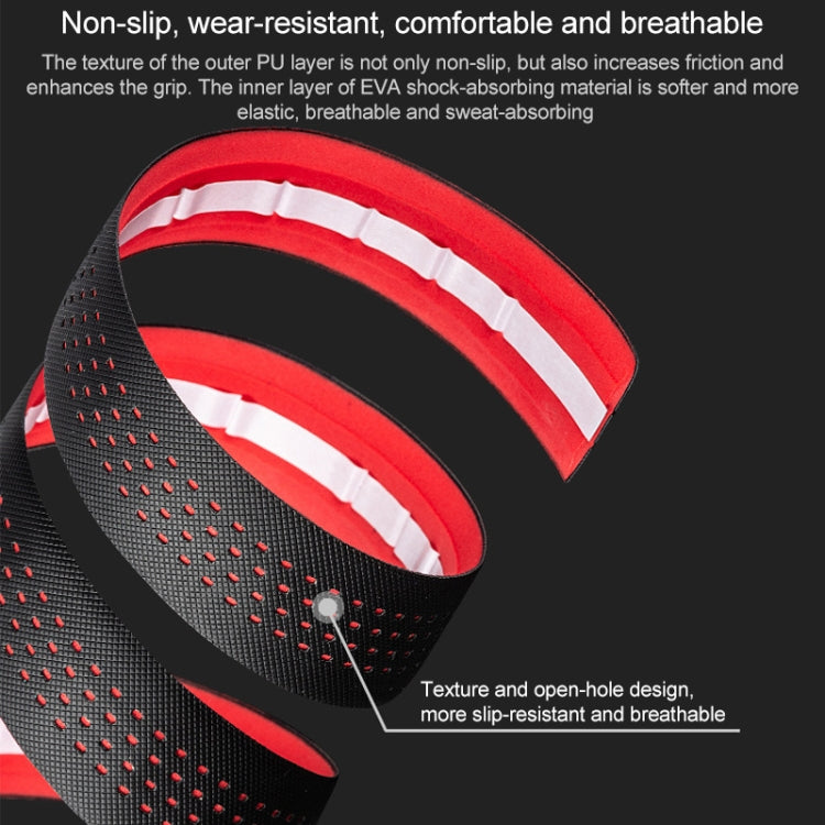 PROMEND GR-082 1 Pair Two-color Antiskid Bicycle Grips Tape, 215x3cm Black White, 215x3cm Black, 215x3cm Black+Green, 215x3cm Black Blue, 215x3cm Black Red