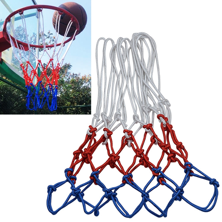 Bold Edition Polyester Rope Basketball Frame Net (White Red Blue), Bold Edition