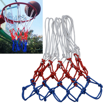 Bold Edition Polyester Rope Basketball Frame Net (White Red Blue), Bold Edition