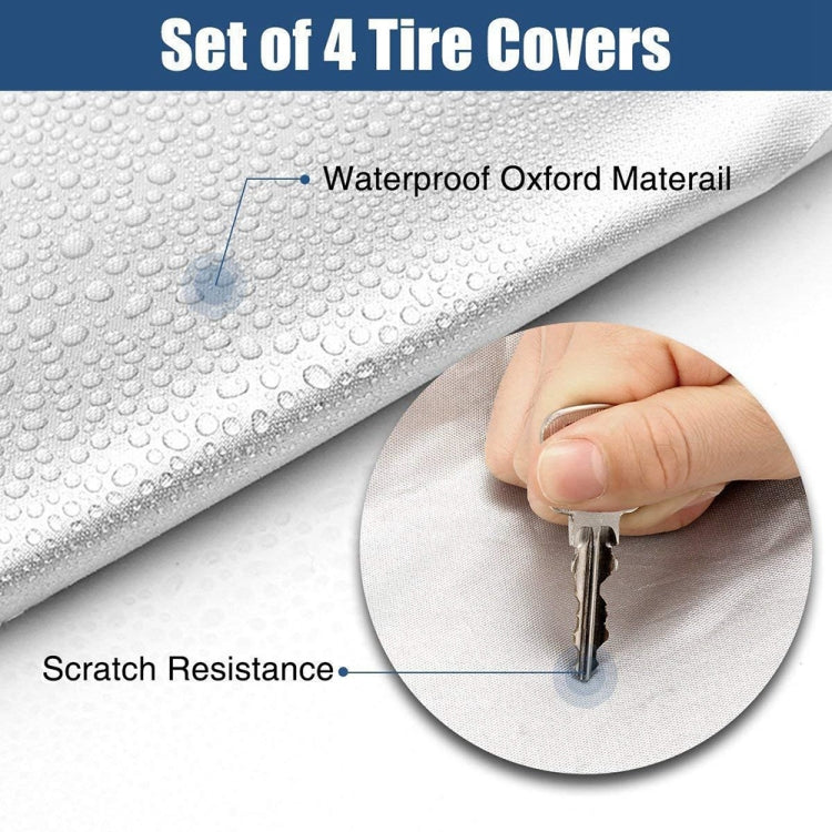 4PCS 210D Oxford Cloth RV Caravan Tire Dustproof and Waterproof Cover For 27-29 inch, Caravan Tire Cover