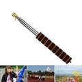 2M 11 Knots Telescopic Stainless Steel Sponge Golden Head Teaching Stick Guide Signal Flag, 2M 11 Knots