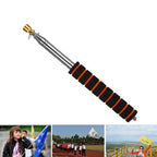 2M 11 Knots Telescopic Stainless Steel Sponge Golden Head Teaching Stick Guide Signal Flag, 2M 11 Knots