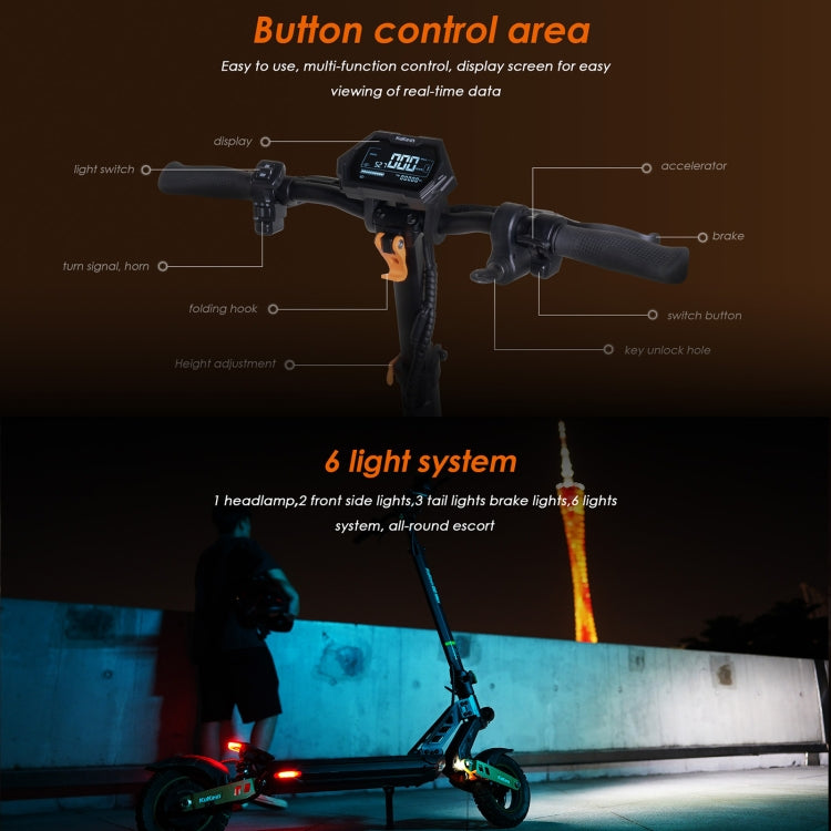 KUGOO Kukirin G2 Max 1000W 48V 20AH Three-speed Folding Electric Offroad Scooter with LED Display, G2 Max