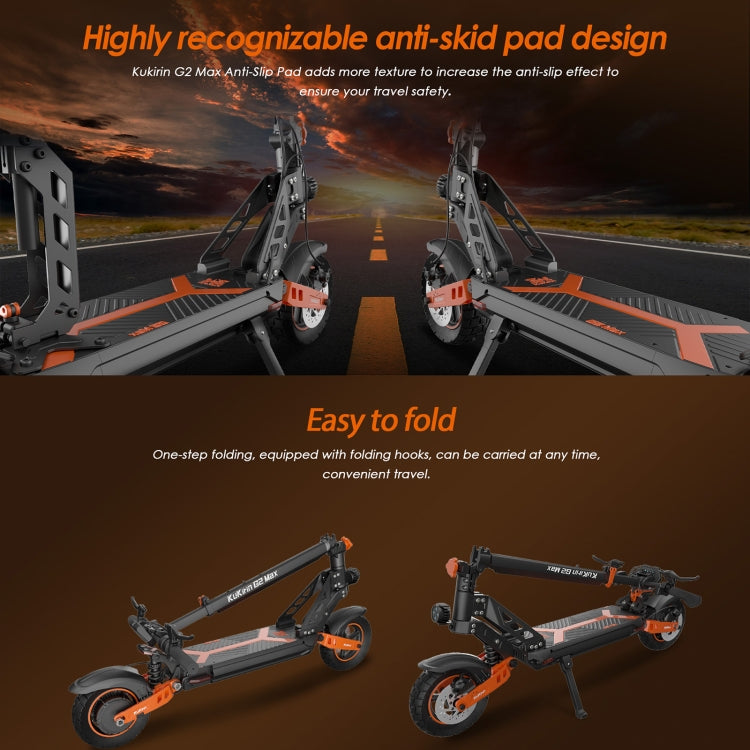 KUGOO Kukirin G2 Max 1000W 48V 20AH Three-speed Folding Electric Offroad Scooter with LED Display, G2 Max