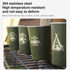 AOTU AT6657-2 4pcs Outdoor Camping Folding Stainless Steel Water Cup Set