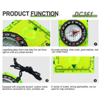 2pcs DC361 Outdoor Multifunctional Compass Map Scale, DC361