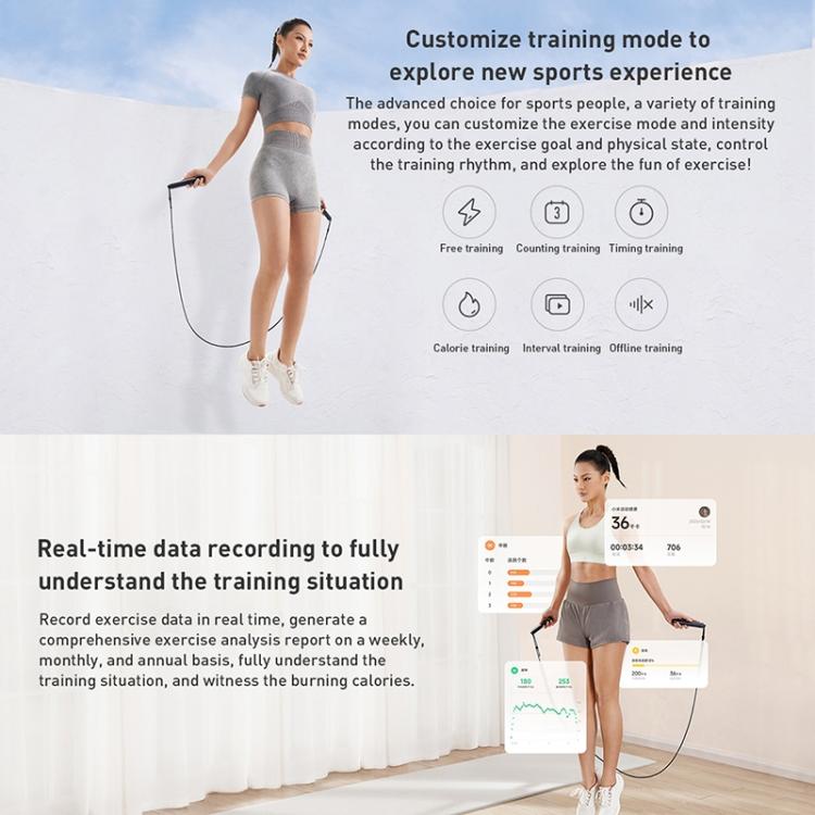 Original Xiaomi Mijia Smart Training Skipping Rope Dual Mode Supports Sports APP, XMSR-P803