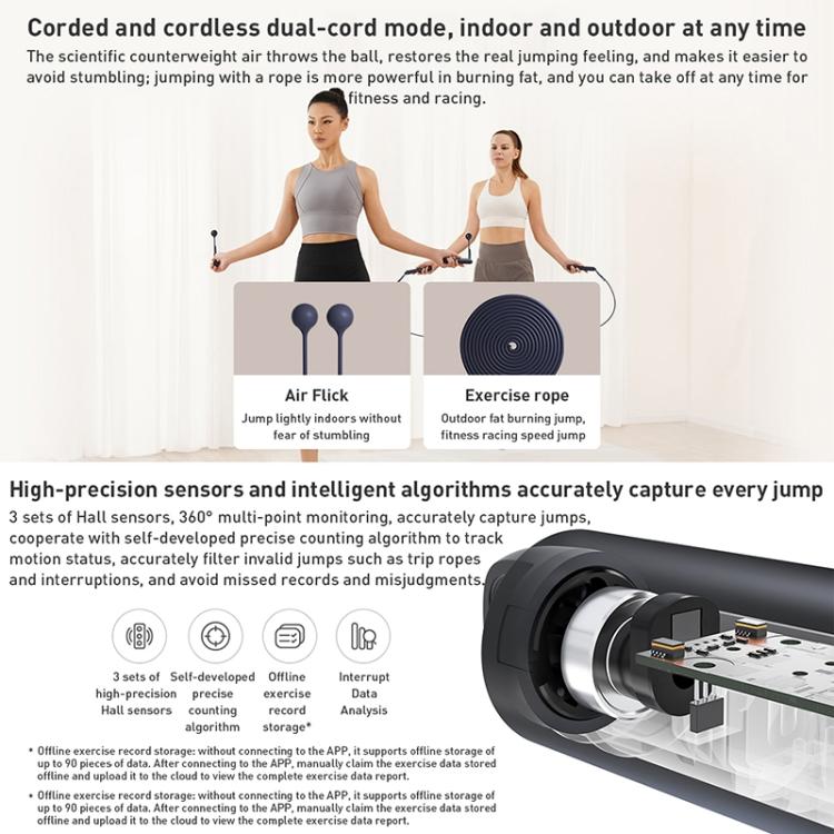 Original Xiaomi Mijia Smart Training Skipping Rope Dual Mode Supports Sports APP, XMSR-P803