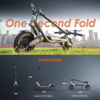Kukirin A1 800W Three-speed Folding Electric Offroad Scooter with 10 inch Vacuum Tires, EU Plug, A1