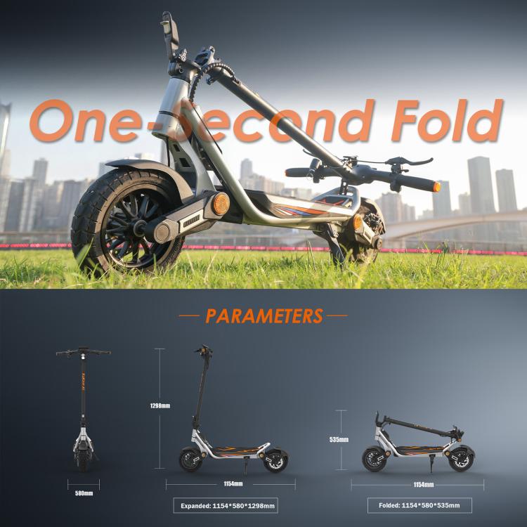 Kukirin A1 800W Three-speed Folding Electric Offroad Scooter with 10 inch Vacuum Tires, EU Plug, A1