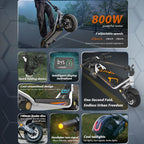 Kukirin A1 800W Three-speed Folding Electric Offroad Scooter with 10 inch Vacuum Tires, EU Plug, A1