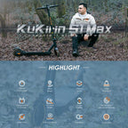 Kukirin S1 Max 500W Three-speed Folding Electric Offroad Scooter with 8 inch Honeycomb Tires, S1 Max