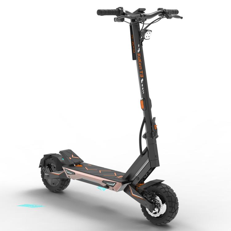 Kukirin T3 800W 45km/h Max Speed Folding Electric Scooter with 10 inch Vacuum Tires & 14-Light System, EU Plug(Black), T3