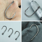 500 PCS Mixed Size Fish Barbed Hook Fishing Hooks with Hole, 6-15 # with Hole