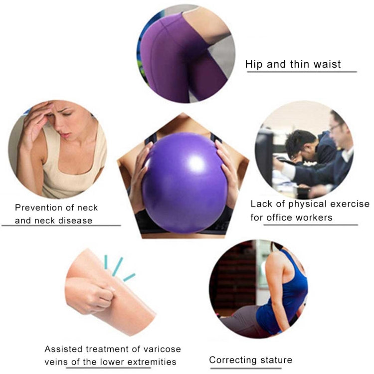 Mini Yoga Pilates Ball Explosion-proof PVC Ball Balanced Fitness Gymnastic Exercise Training with Straw, Diameter: 25cm, 25cm(Purple), 25cm(Blue)