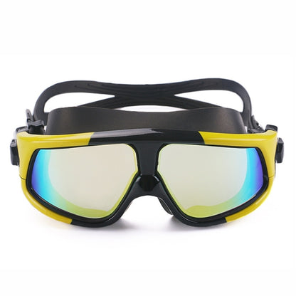 Colorful Large Frame Electroplating Anti-fog Silicone Swimming Goggles for Adults, 8801 (Red + Black), 8801 (Yellow + Black), 8801 (Blue + Black)
