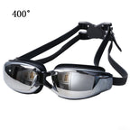 Electroplating Anti-fog Silicone Swimming Goggles for Adults, Suitable for 400 Degree Myopia, 400 Degree Myopia