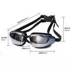 Electroplating Anti-fog Silicone Swimming Goggles for Adults, Suitable for 400 Degree Myopia, 400 Degree Myopia