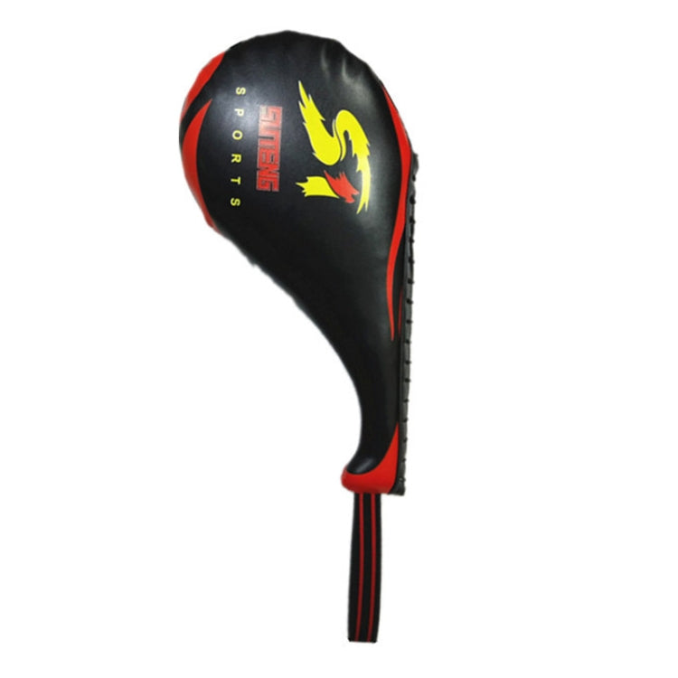 SUTENG PU Leather Boxing Double Leaf Target Chicken Leg Shape Trainer for Adults, Boxing Target Black, Boxing Target Blue, Boxing Target Red
