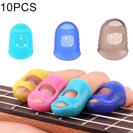 10 PCS Guitar Ukulele Stringed Instrument Finger Protector Anti-pain Finger Cap in Random Color Delivery(Size: S), Size: S